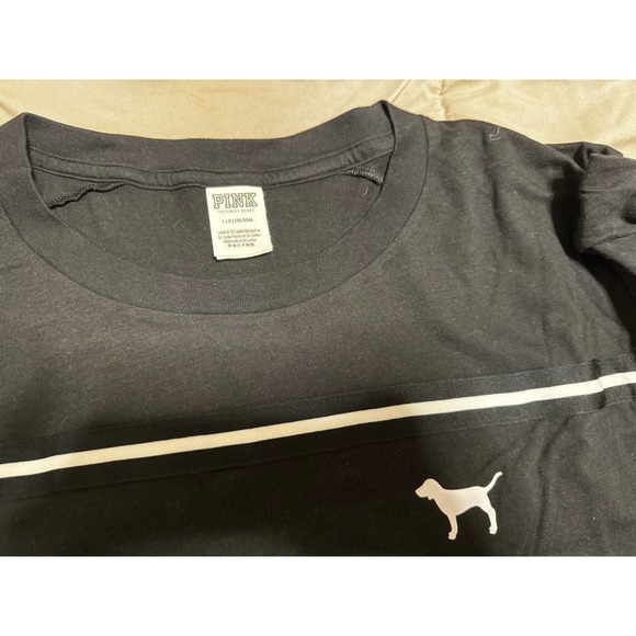 PINK Black long sleeve shirt size Large - Picture 3 of 6